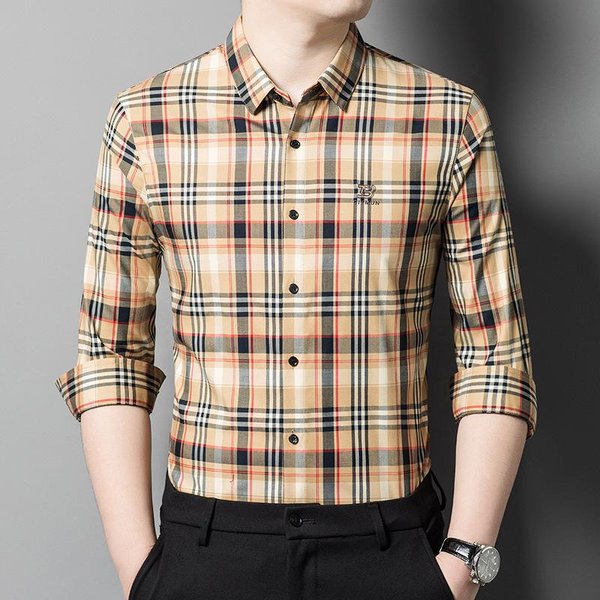 Camisas De Manga Larga Para Hombre Nuevas De Primavera Y OtoñO, Camisas Transpirables De Negocios, Tops Casuales De Moda Para Hombre 3XL Gray-image