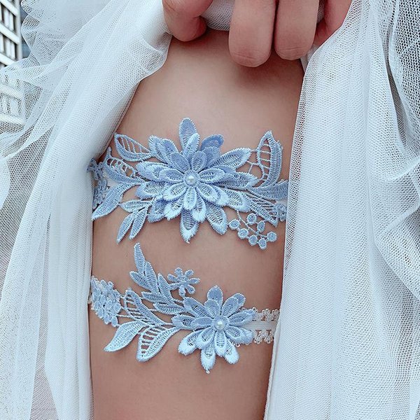 LenceríA Sexy De Moda Liga De Boda Novia Cosplay Accesorios De Fiesta Lazo Flor Encaje EláStico Anillo De Pierna Liga De Pierna Nupcial-image