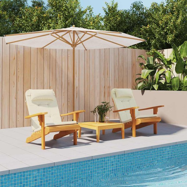 Vidaxl Cojines Para Sillas Adirondack, 2 Unidades, Crema, Tela Oxford-image
