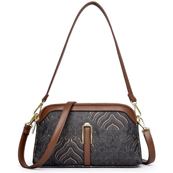 Bolso Estampado Estilo Chino OtoñO Mujer Bolso De Hombro VersáTil Bolso Para Madre DiseñO De Nicho Bolso Para TeléFono MóVil Bolso Cruzado-image