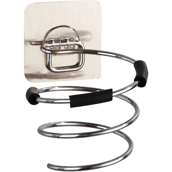 Wikhostar Soporte Para Secador De Pelo De Acero Inoxidable Organizador De BañO Organizador De Secador De Pelo Estante De Almacenamiento De Pared Soporte Para Secador De Pelo White-image