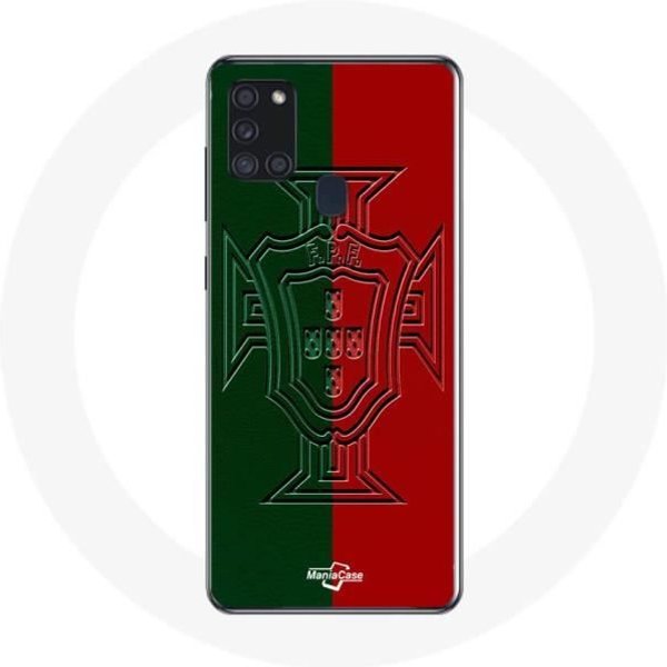 Funda - Maniacase - Samsung Galaxy A21S - Logo De Portugal Verde Y Rojo - Flexible - ProteccióN Negro-image