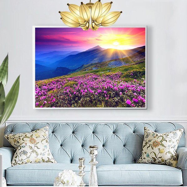 Pintura De Diamantes Redonda Completa Bordado De Diamantes Flor Silvestre 5D DIY Punto De Cruz 20X30CM-image