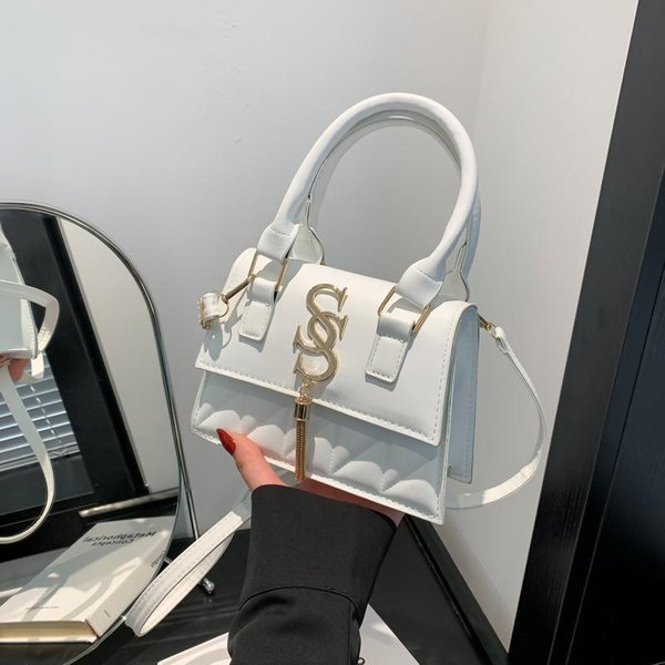 Lekka Luksusowa Haftowana Diamentami Litera Modna łąCzenie I Modna Prosta I Elegancka Torebka Typu Crossbody Na Jedno Ramię Dla Kobiet Gray-image
