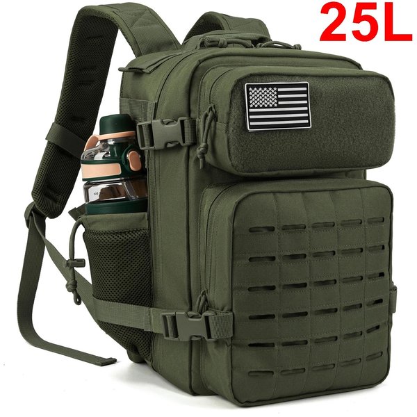 Taktyczny Plecak 25L/45L Dla MężCzyzn Kobiet Laserowo CięTy Molle Plecak Survivalowy Wojskowy Torba Na SiłOwnię Z PodwóJnym Uchwytem Na Kubek-image