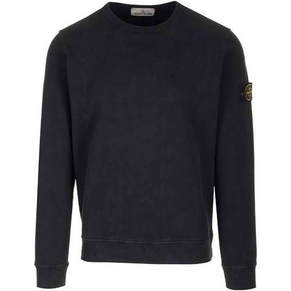 Stone Island FW23 Sudadera Unisex De Cuello Redondo Con Logo Y Mangas Largas Negra 791562420-V0029 M Black-image