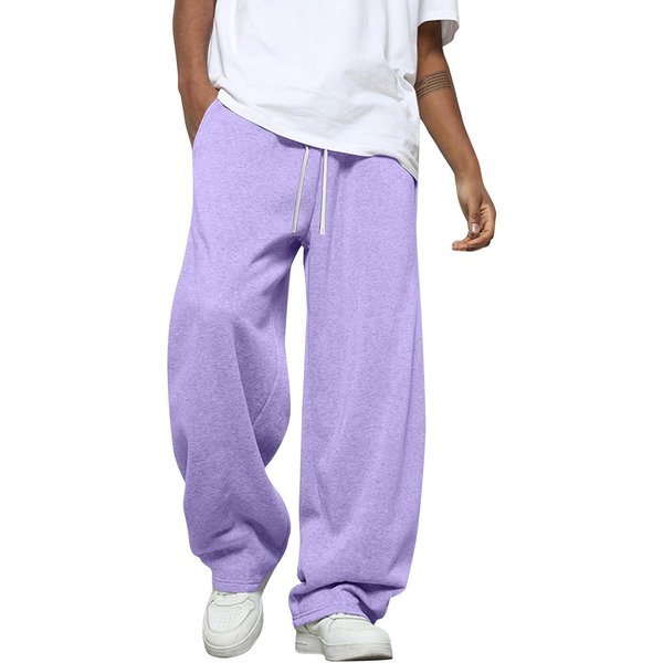 MęSkie Spodnie Dresowe W Jednolitym Kolorze O LuźNym Kroju Z Szerokimi Nogawkami MęSkie Spodnie Dresowe W Stylu Casual Xxxl-image