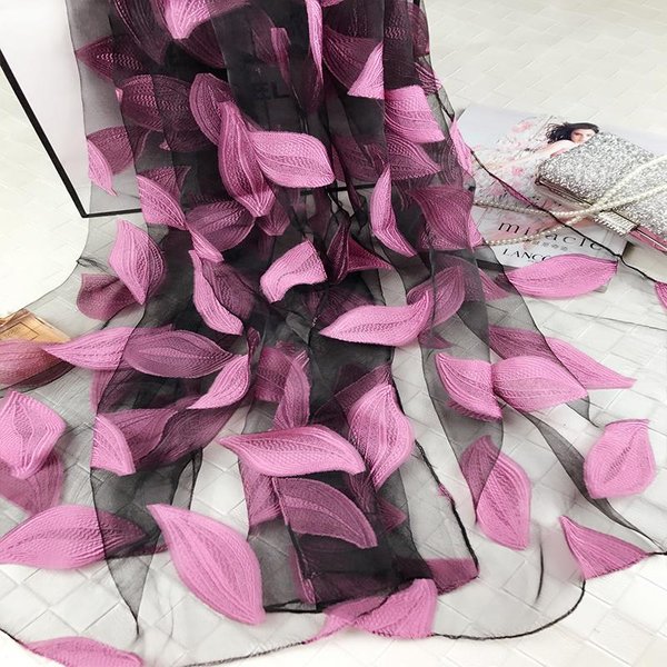 Szalik, Organza Damska, Szalik Jedwabny, Haftowany Szal, Ochrona Przed SłOńCem, Wiosenno-Letni Szalik PlażOwy, DłUgi I Uniwersalny DużY Szalik, Jesień Black-image