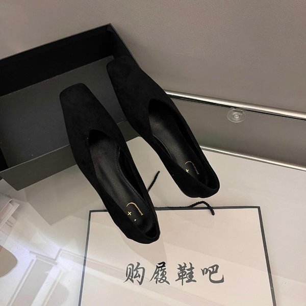Zapatos De Mujer Alta Calidad Slip On Flats De Mujer Para Exterior Diario Casual Zapatos Planos Para Mujer Punta Cuadrada Suela Blanda Ligeros Zapatos Mujer 39 Negro-image