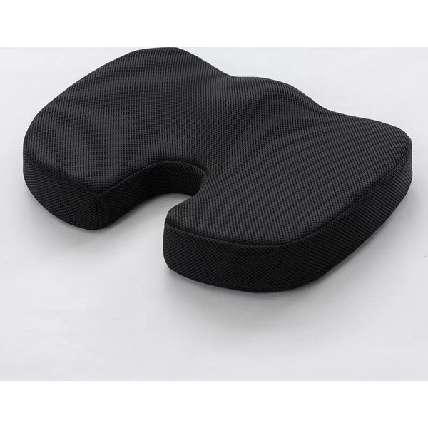 CojíN ErgonóMico De AlgodóN Con Memoria Para Oficina, CojíN Para Hemorroides, CojíN Para Silla, Artefacto Sedentario, CojíN Para Trasero De Estudiante Negro-image