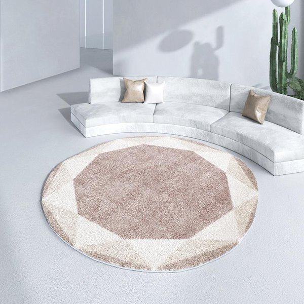 Alfombras De Estilo NóRdico Para Sala De Estar Alfombra Gruesa De Felpa Lavable DecoracióN Moderna De Dormitorio Felpudo Redondo Suave Y Esponjoso Alfombra De SalóN 80X80Cm White-image