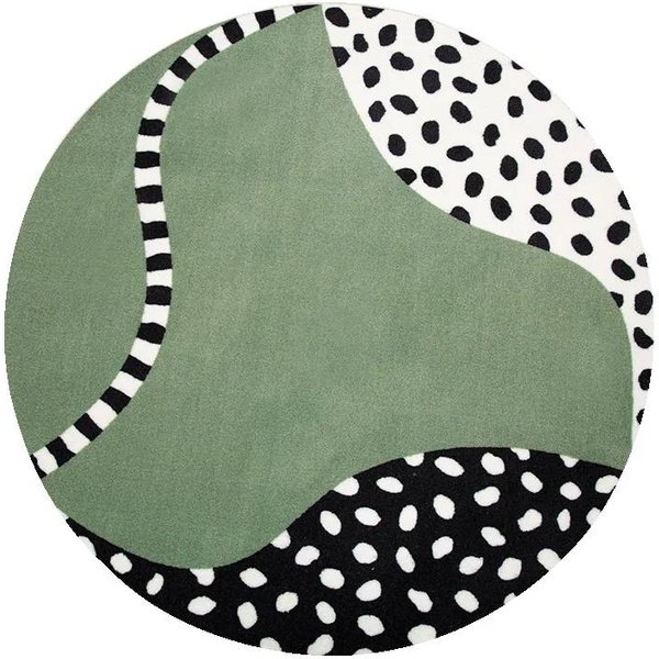 WzóR Lamparta WystróJ Sypialni OkrąGłY Dywan MięKkie Puszyste Dywany Do Salonu Nowoczesny Minimalistyczny Dywan Pluszowy Domowa Mata PodłOgowa 60X60CM-image
