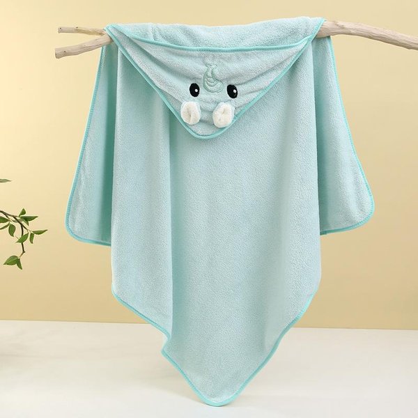 Uroczy RęCznik KąPielowy Dla NiemowląT, MięKki, ChłOnny RęCznik, Noworodek, Otulacz, Kocyk Dla Dziewczynek I ChłOpcóW (Blue,80X80Cm)-image