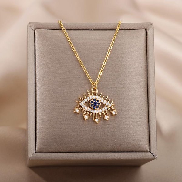 Collares Con Colgante De Cruz De JesúS De Acero Inoxidable 316L Con ZircóN Para Mujer Hip Hop Color Oro Collar De Cruz JoyeríA De Fiesta Regalo 45Cm Gray-image