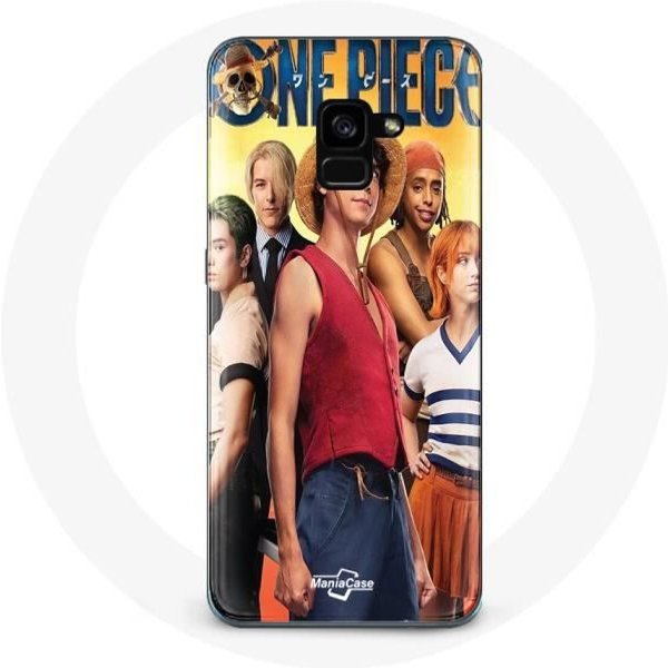 Funda - Maniacase - Samsung Galaxy A8 Plus - Anime One Piece Luffy - Flexible - Negra-image