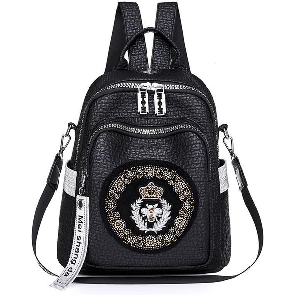 Nueva Moda Femenina VersióN Coreana De Hombros De Mujer Con Gran Capacidad Casual Y VersáTil Mochila De Cuero Suave De Doble Uso Viaje-image