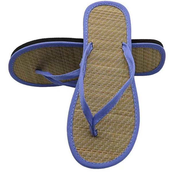 Letnie Kapcie Damskie Buty Retro Klapki Damskie Kapcie Codzienne PłAskie SandałY PlażOwe Buty Z Odkrytymi Palcami Chaussure Femme 36 Blue-image