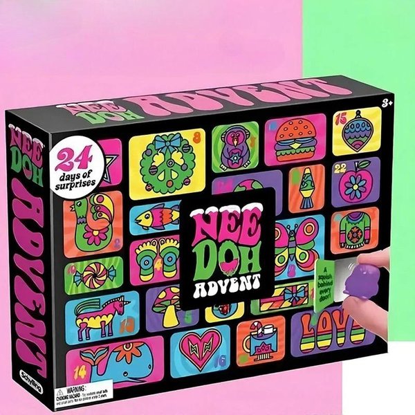Needoh Kalendarz Adwentowy 3D PVC Figurka Fidget Kalendarz Odliczania Do ŚWiąT PudełKo Niespodzianka Zabawka Antystresowa Prezent Na Nowy Rok I Wakacje L Pink-image
