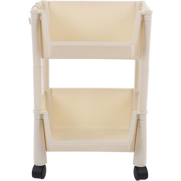 Organizador De Almacenamiento Rodante Compacto De Gran Capacidad Carro Utilitario MóVil Almacenamiento Movible EstanteríAs Para Libros Beige-image