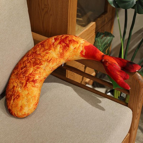 Jak Prawdziwy Krewetka Homar Pluszowa Poduszka Wypchana Obraz Wydrukowany Zwierzę Wodne Poduszka Podparcie PlecóW Pluszak Towarzysz Prezent 80Cm-image