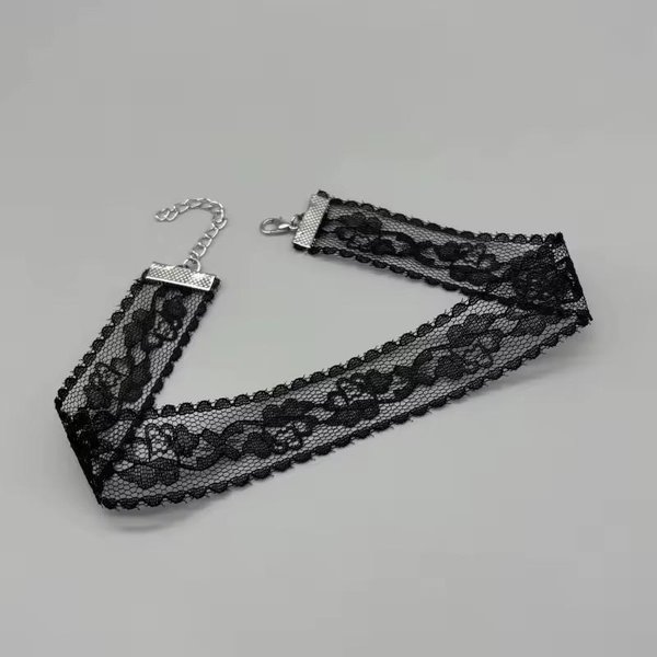 Seksowna Czarna Koronkowa Kwiatowa Naszyjnik Dla Kobiet Harajuku Gotycki KróTki Choker KołNierz Choker Impreza Damskie Akcesoria Na Szyję Czarny-image