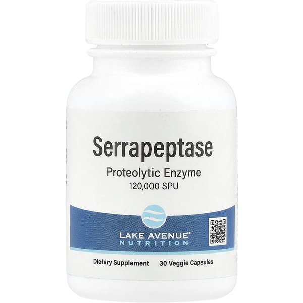 Serrapeptaza, Enzym Proteolityczny, 120 000 Spu, 30 KapsułEk WegetariańSkich-image