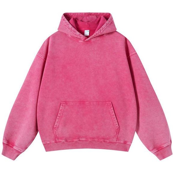 MłOdzieżOwa Wiosenno-Jesienna Sprana Kurtka Z Kapturem W Stylu Vintage, LuźNy KróJ, Retro Przystojna Bluza M Pink-image