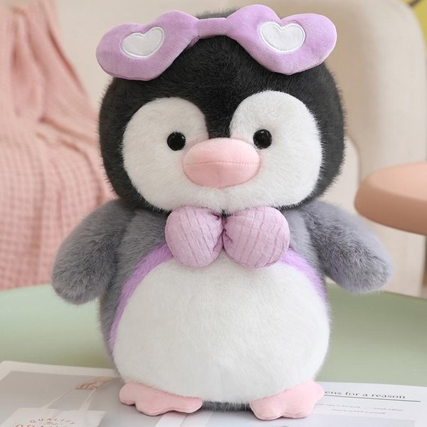 Uroczy Pingwin PrzytulająCy Rybę Pluszowa Zabawka MięKkie Pluszowe ZwierząTko Pingwin Kawaii Pluszak WystróJ Pokoju Prezent Urodzinowy 35Cm-image
