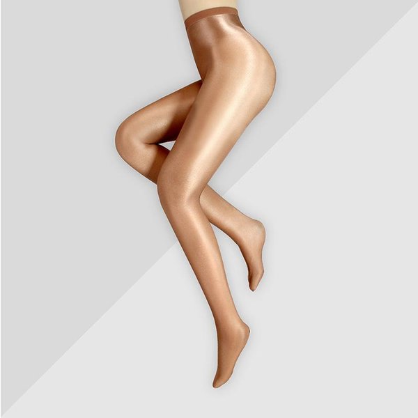 Medias CláSicas Mujer Entrepierna Abierta Brillantes Aceite Medias Panty De Nylon Suave Medias Para Baile De SalóN Club Nocturno Medias Ajustadas Para Damas Open Crotch Beige-image