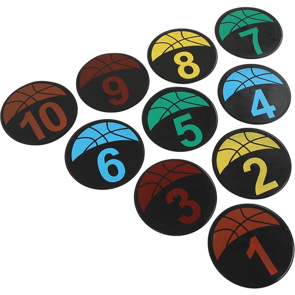 Conos Planos Marcadores De Puntos Numerados Marcadores De Puntos De Suelo Set FúTbol Baloncesto Deportes Velocidad Agilidad Blue-image