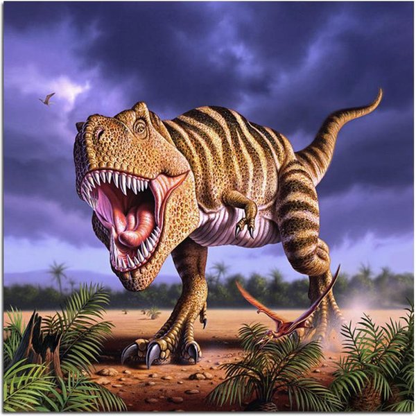 Mosaico De Diamantes Bordado De Diamantes Animal 5D DIY Pintura De Diamantes Dinosaurio Punto De Cruz 30X30Cm-image