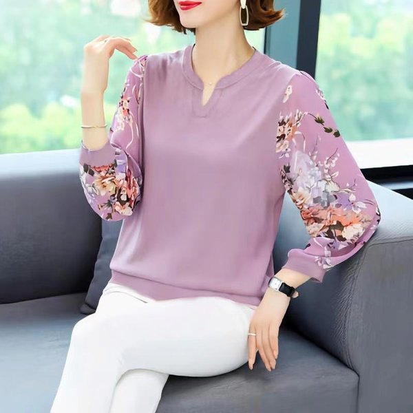 Camisa Bordada Estilo Corte De Primavera Con Mangas De Farol Camisa De Encaje Camisa PequeñA DiseñO De Mujer Sense 5XL Gray-image