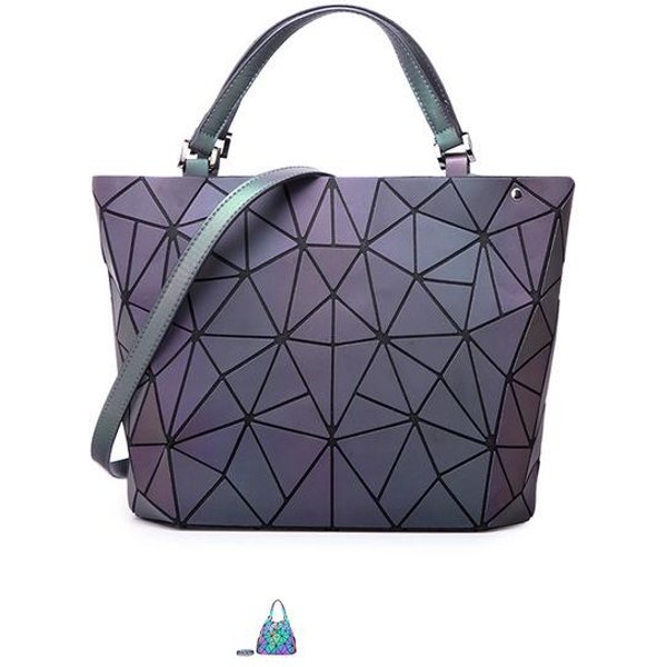 ŚWiecąCa Geometryczna SkłAdana Torba Na Ramię Dla Kobiet Laserowo Pikowana Torebka Modna Damska Portmonetka Big35X13X29Cm Gray-image