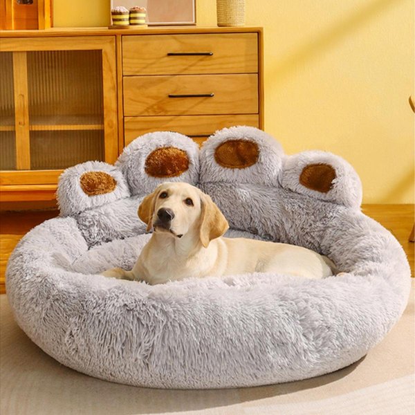 Puszyste Legowisko Dla Psa DużE Produkty Dla ZwierząT ŁóżKa Dla PsóW MałA Sofa Kosze Mata Dla ZwierząT Szczeniak Kot Akcesoria Kosz Koc Akcesoria S 50Cm Gray-image