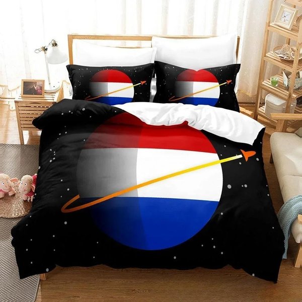 WzóR Drukowany 3D Zestawy PośCieli Flaga Holandii Zestaw łóżKowy Rozmiar Pojedynczy Rozmiar Pojedynczy PełNy Rozmiar Queen Rozmiar King Rozmiar Kolekcja łóżEk DorosłY EU Single 135X200Cm Black-image