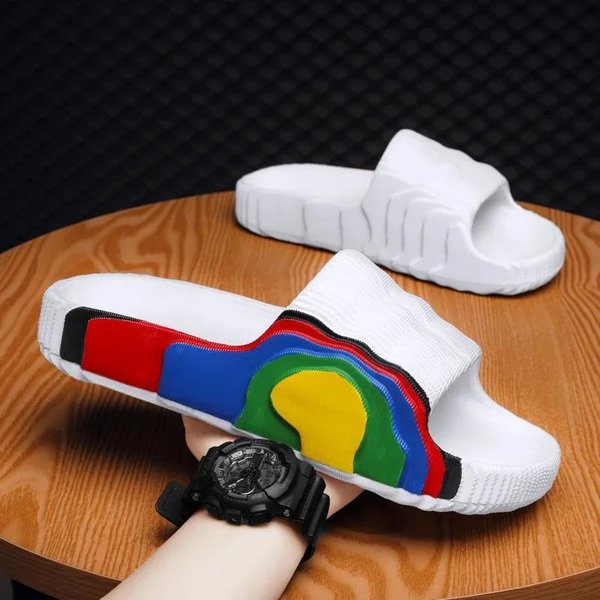 Zapatillas De Verano Para Hombre EVA Ocio Parejas Antideslizante Playa Interior BañO Pisos Exterior Diapositivas Graffiti Suela Gruesa Creativo Casual 33-34-image