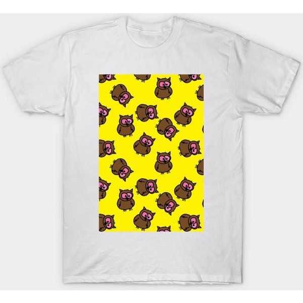 Camiseta Mujer BúHos Estampado Harajuku Kawaii Camiseta Verano Manga Corta Femenina Camiseta Top 4XL Blanco-image