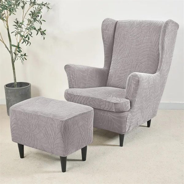 3 Sztuki/Zestaw Pokrowiec Na Fotel żAkardowy Wodoodporny Elastyczny Pokrowiec Na Fotel Antykurzowy Jednokolorowy Pokrowiec Na Fotel Z Jednym Oparciem 1Set(3Pcs) Gray-image