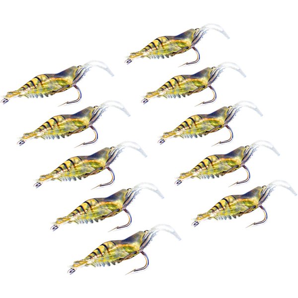 10 Piezas SimulacióN CamaróN SeñUelo Blando Gamba Cebo Anzuelo Aparejo SeñUelos Pesca Lubina-image