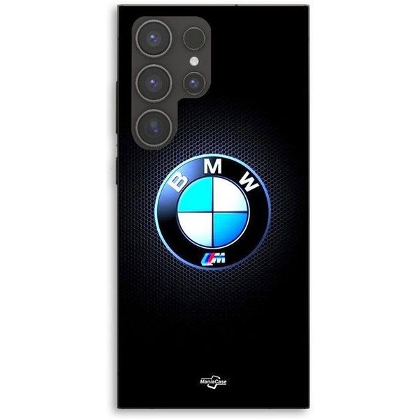 Funda De TeléFono - Maniacase - Samsung Galaxy S23 Ultra - Silicona TPU - Logo BMW M Luminoso - Acabado Carbono Negro Negro-image