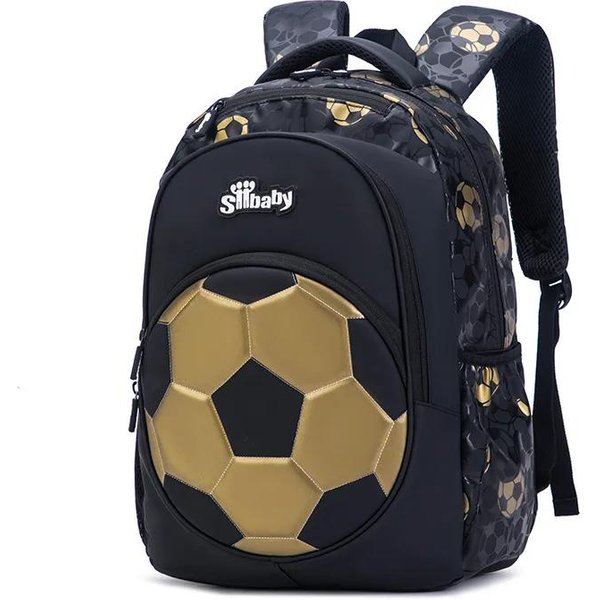 Nueva Mochila Escolar OrtopéDica 3D Linda Para NiñOs Mochila De FúTbol De Dibujos Animados NiñOs NiñOs Alta Capacidad Impermeable Mochila Escolar Grado 1-3-image