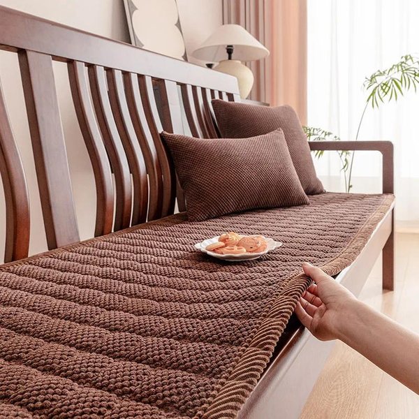 Funda De Sofá De Pana Gruesa Y Madera Maciza, CojíN De Sofá De Felpa China De Color SóLido Antideslizante, Toalla De Sofá Para DecoracióN Del Hogar En La Sala De Estar 70X70Cm 1Pcs-image