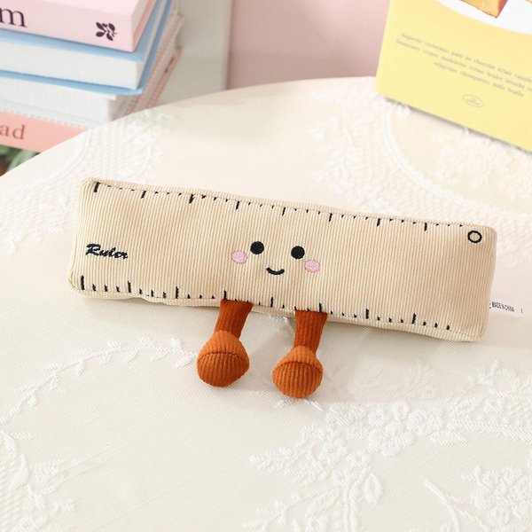 Juguete De Peluche Para PapeleríA Cara Kawaii Sonriente LáPiz Libro Regla Con Piernas MuñEca Humanoide DecoracióN Peluche Regalo De CumpleañOs-image
