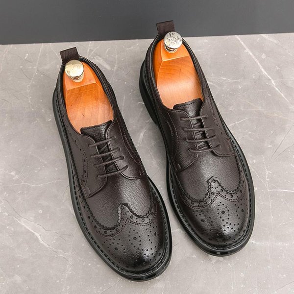 Wysokiej JakośCi Luksusowe SkóRzane Buty ŚLubne Biznesowe Buty MęSkie Oksfordy Formalne Buty WzóR Krokodyla Buty SkóRzane MęSkie 40 Black-image