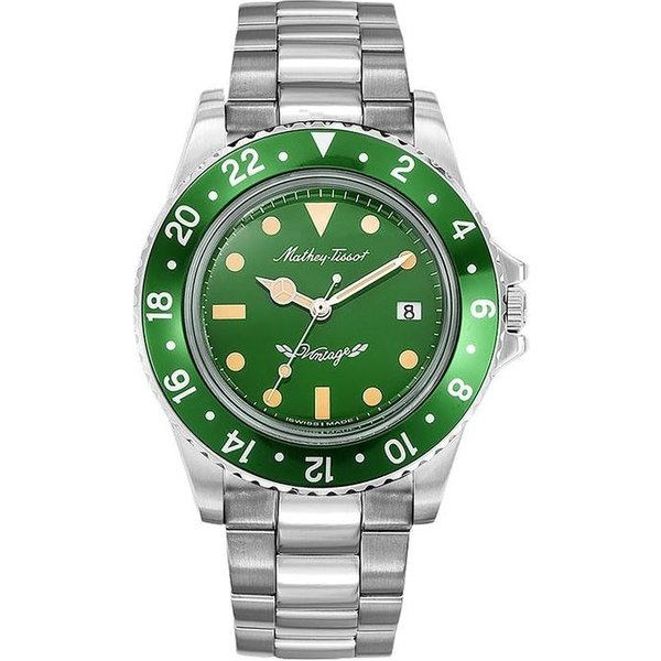 Reloj Mathey-Tissot Mathy Vintage De Acero Inoxidable Con Esfera Verde De Cuarzo H900AV Para Hombre Verde-image