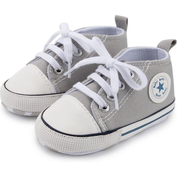 Zapatos De Bebé Zapatos De Lona CláSicos Para Bebé Zapatos De Bebé De Suela Blanda Zapatos Para NiñOs PequeñOs Zapatos De Bebé 12Cm Gray-image