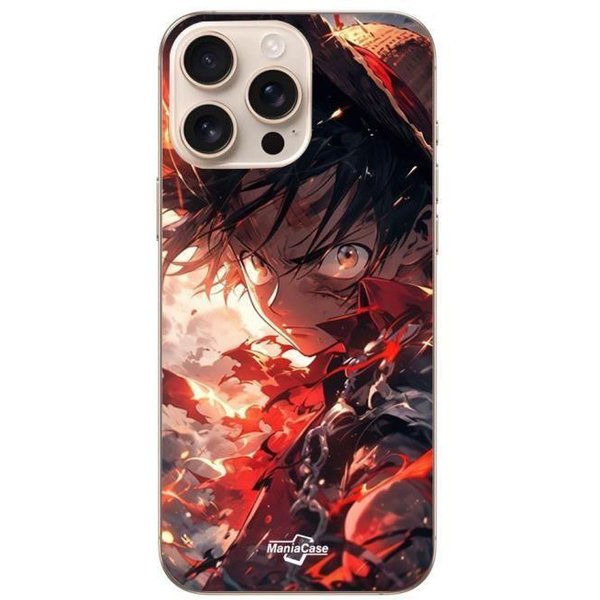 Coque Iphone 16 Pro One Piece Luffy éNervé Art Manga Anime Copie Maniacase-image