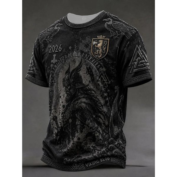 Estilo Retro Vikingo NóRdico 2026 Camiseta De Aficionado Noruega Casual FúTbol Manga Corta Transpirable Secado RáPido Elegante Para Hombre XXS-image