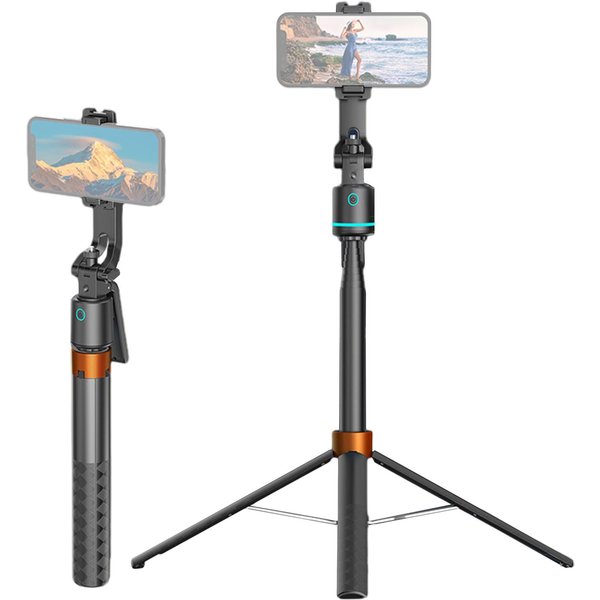 Automatyczny Statyw Do śLedzenia Twarzy, Selfie Stick, 180 Cm/ 71 Cali, RozkłAdany, Obrotowy O 360 Stopni, Telefon, Statyw CzteronożNy Czarny-image