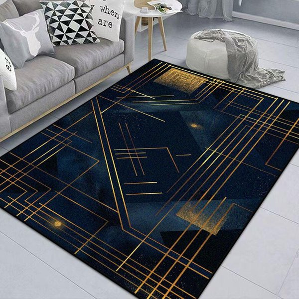 Nowoczesny Geometryczny Dywan Salon Dom Luksusowy Nordycki WystróJ Domowy Przy ŁóżKu MożNa Prać W Pralce Mata AntypośLizgowa Dywan Do Sypialni PokóJ Gier 60X90Cm Door Mat-image